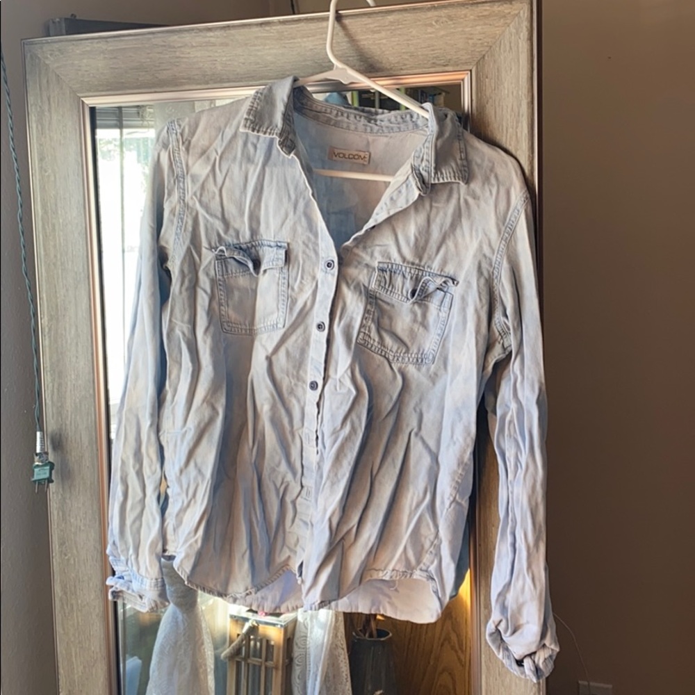 Light wash bleached polo shirt